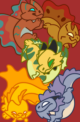 Chibi Metallic Dragons Print