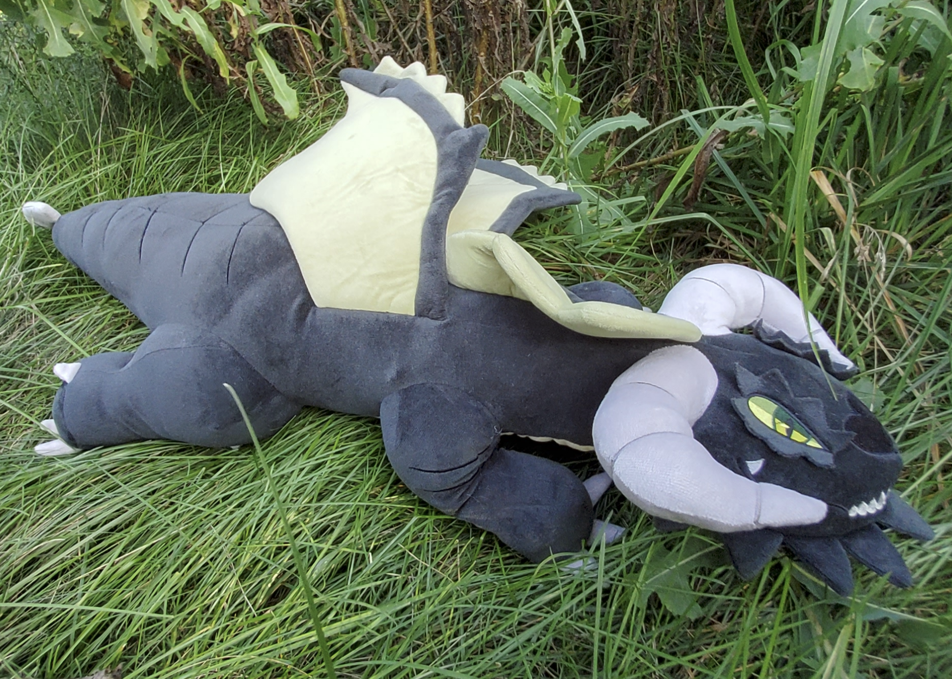 Eclipse, 40 Inch Black Swamp Dragon Plush| Lairbrew