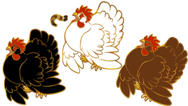 PRE-ORDER - Brown Chicken Pin + Magnet Set