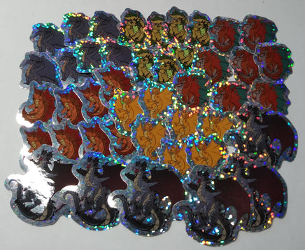 Metallic Dragons and Bahamut Mini Holographic Sticker Set