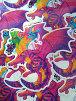 Lisa Frank Inspired Tiamat Holo Hearts Sticker