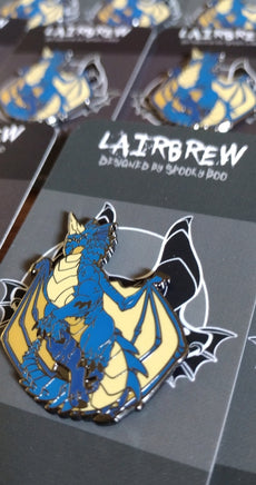 Blue Dragon - Chromatic Dragon Pins - Dungeons & Dragons 5e Inspired Hard Enamel Pin - UPDATED DESIGN Detailed 1.5 inch