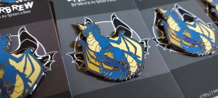 Blue Dragon - Chromatic Dragon Pins - Dungeons & Dragons 5e Inspired Hard Enamel Pin - UPDATED DESIGN Detailed 1.5 inch