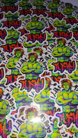 "I like my boys tusky" Orc Holographic Hearts Sticker