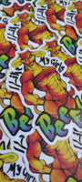 "I like my girls beefy" Minotaur Holographic Hearts Sticker