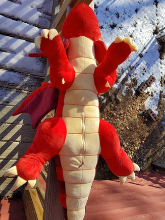 Giant 40" Red Dragon Plush Comet the Fire Hatchling - UNSTUFFED - D&D inspired Dungeons Dragons ttrpg hatchling dragon plushie