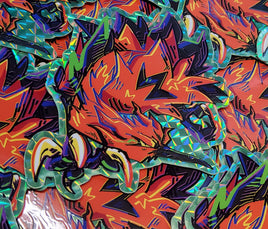 Orange Kick Monster Ratite Sticker