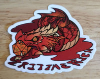"Crit the Rich" Red Dragon Sticker